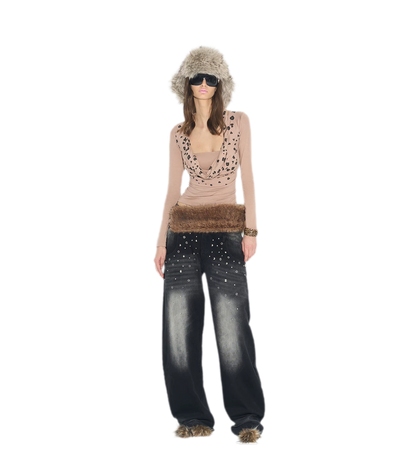 Leopard Twist V-Neck Top