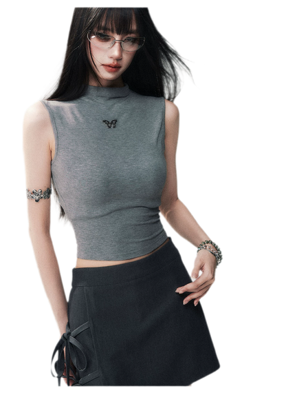 Sleeveless High Neck Tee