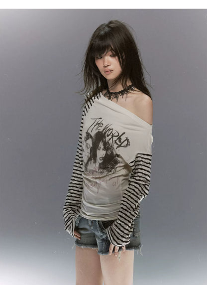 Gothic Graphic Asymmetric Tee