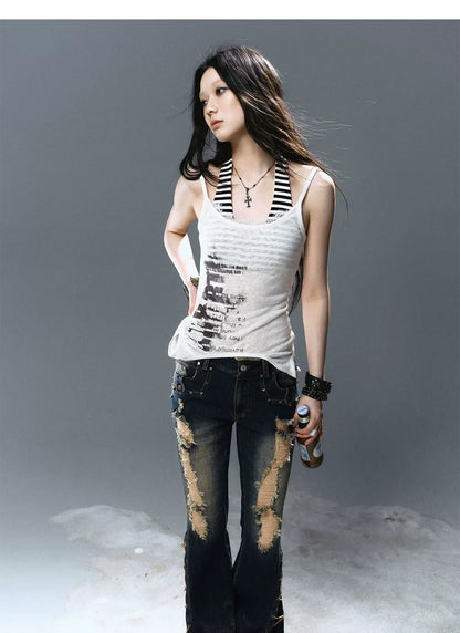 Dual Wear Print Halter Cami