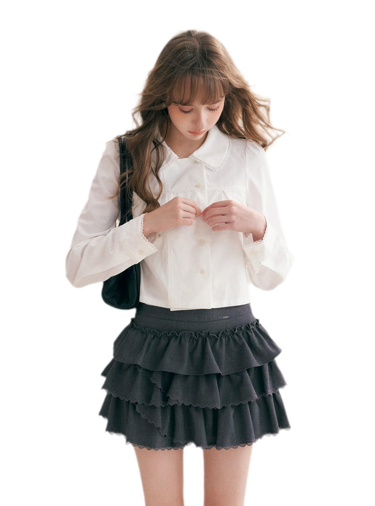 Layered Ruffle A-Line Skirt