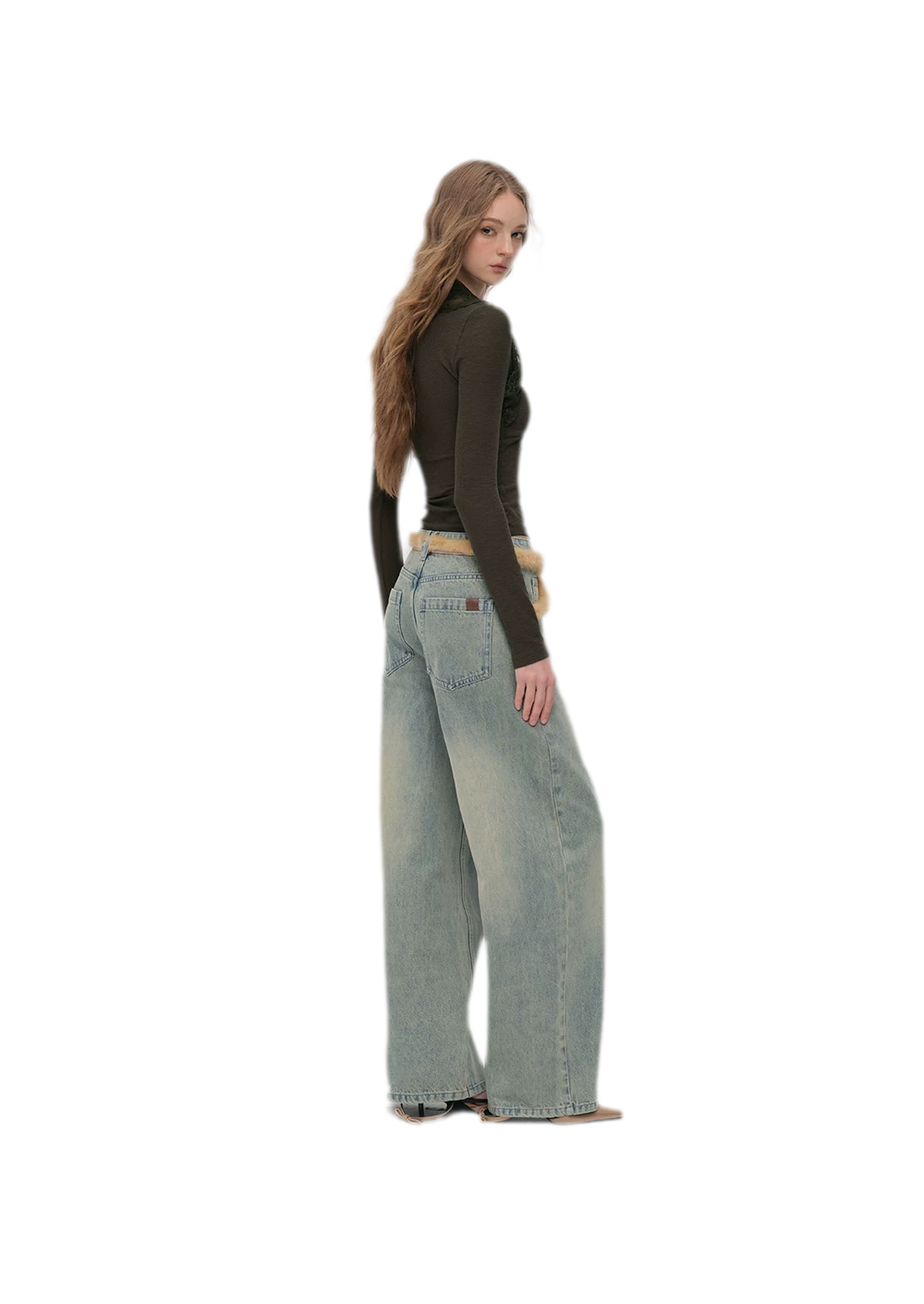 Vintage Washed Wide-Leg Jeans