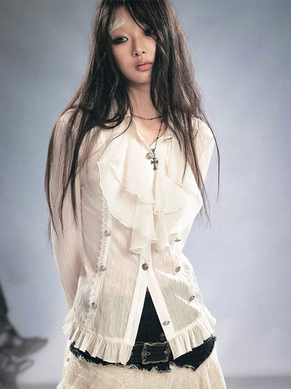 Gothic Ruffled Chiffon Shirt