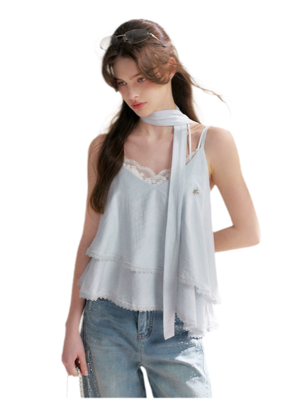 Asymmetrical Lace V-Neck Camisole