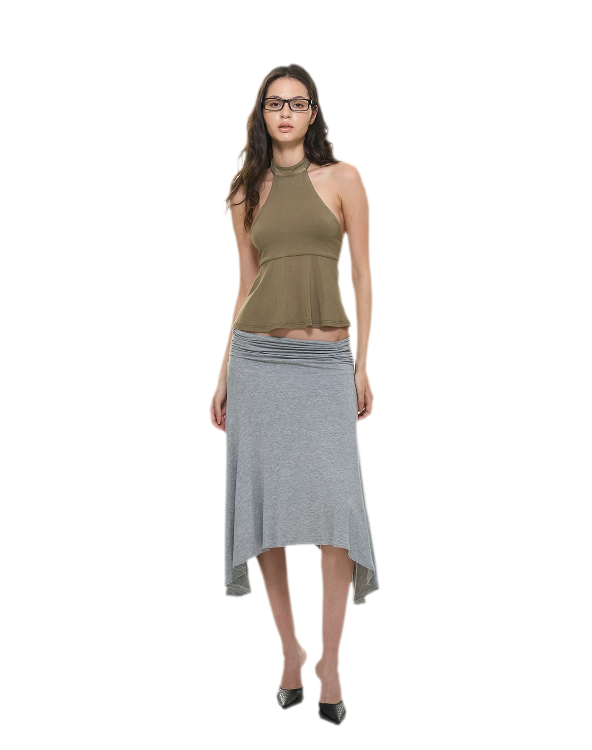 Modal Peplum Halter Top