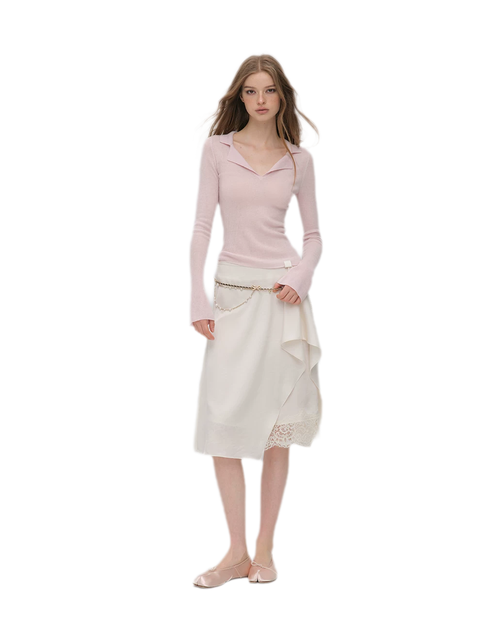 Wool Ribbed Polo Top
