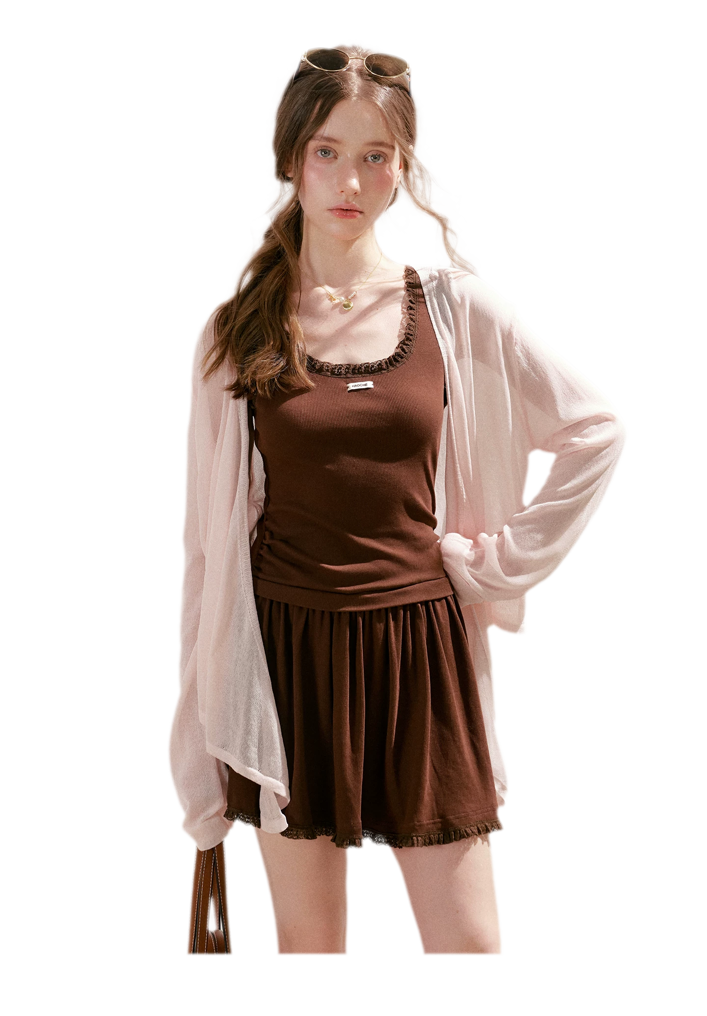 Airy Layered Short Knit Cardigan