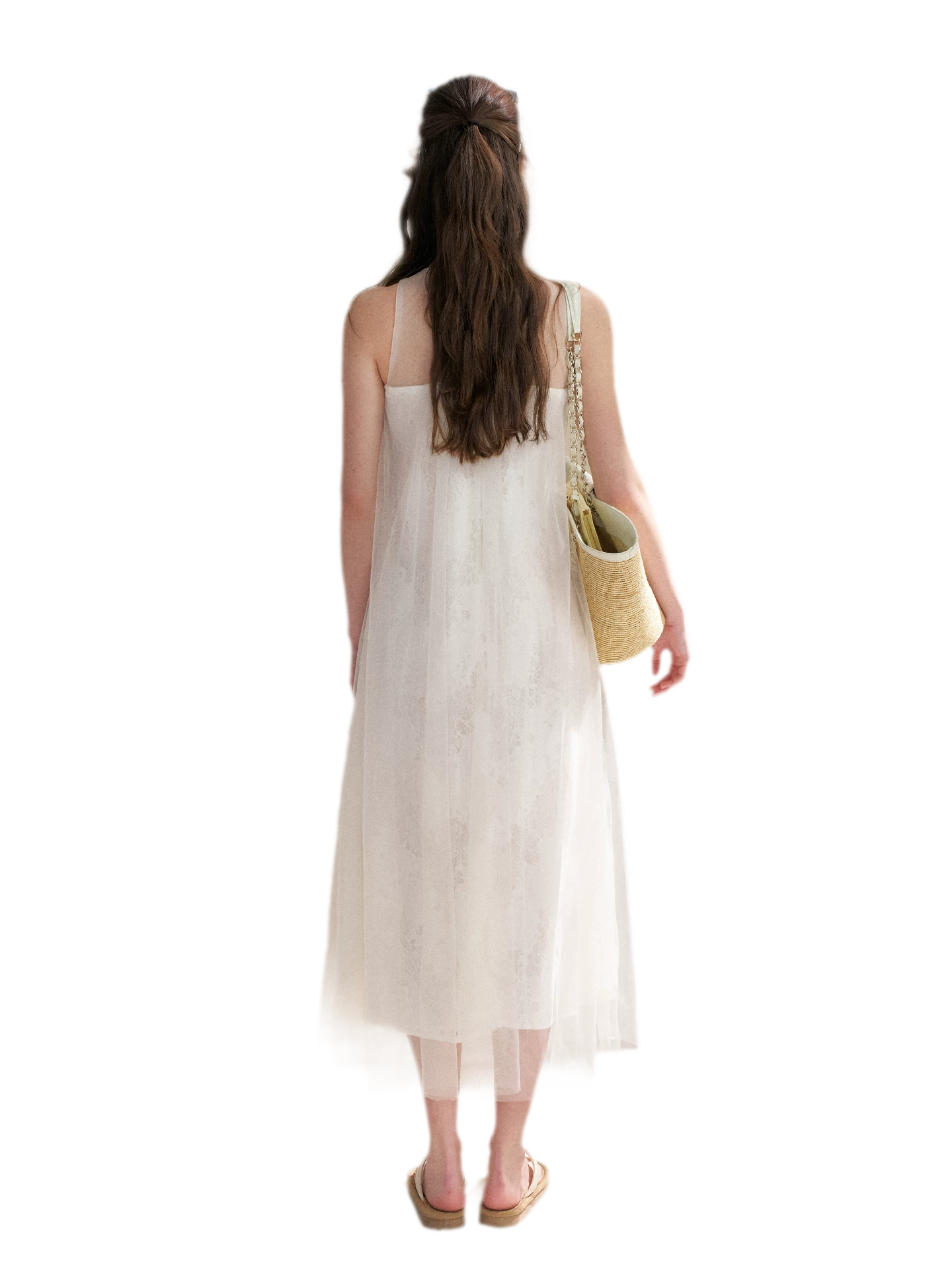 Sleeveless Mesh Lace Dress