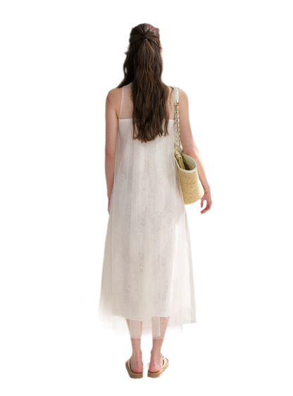 Sleeveless Mesh Lace Dress