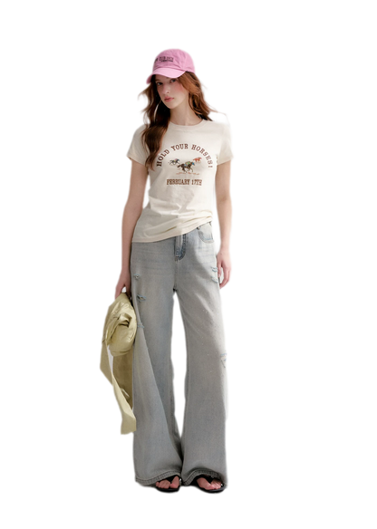 Washed Rhinestone Jeans