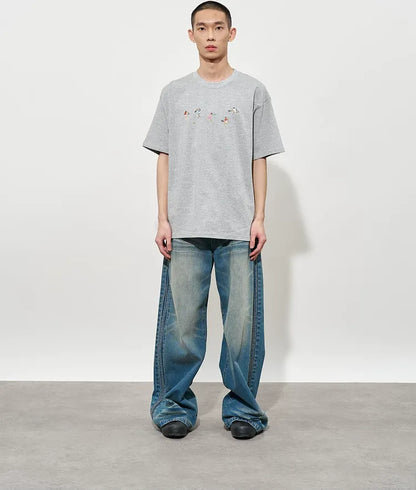 Hand Drawn Tennis Embroidery Tee
