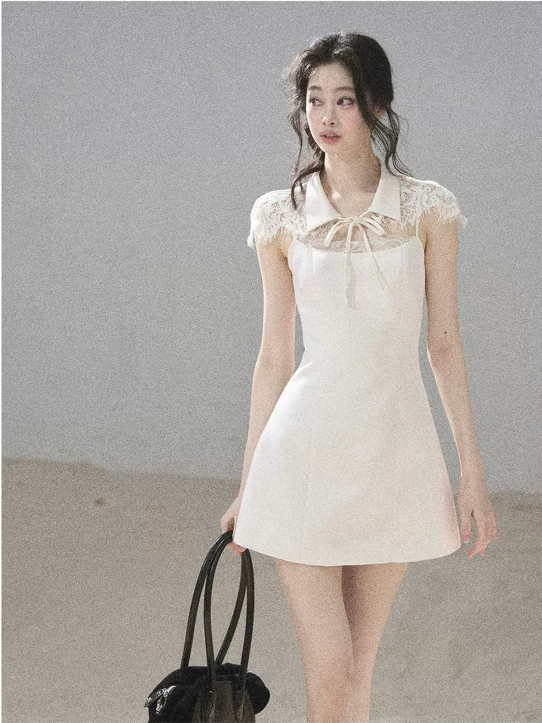 "Moonlight Rose Poem" Lace Puff Dress