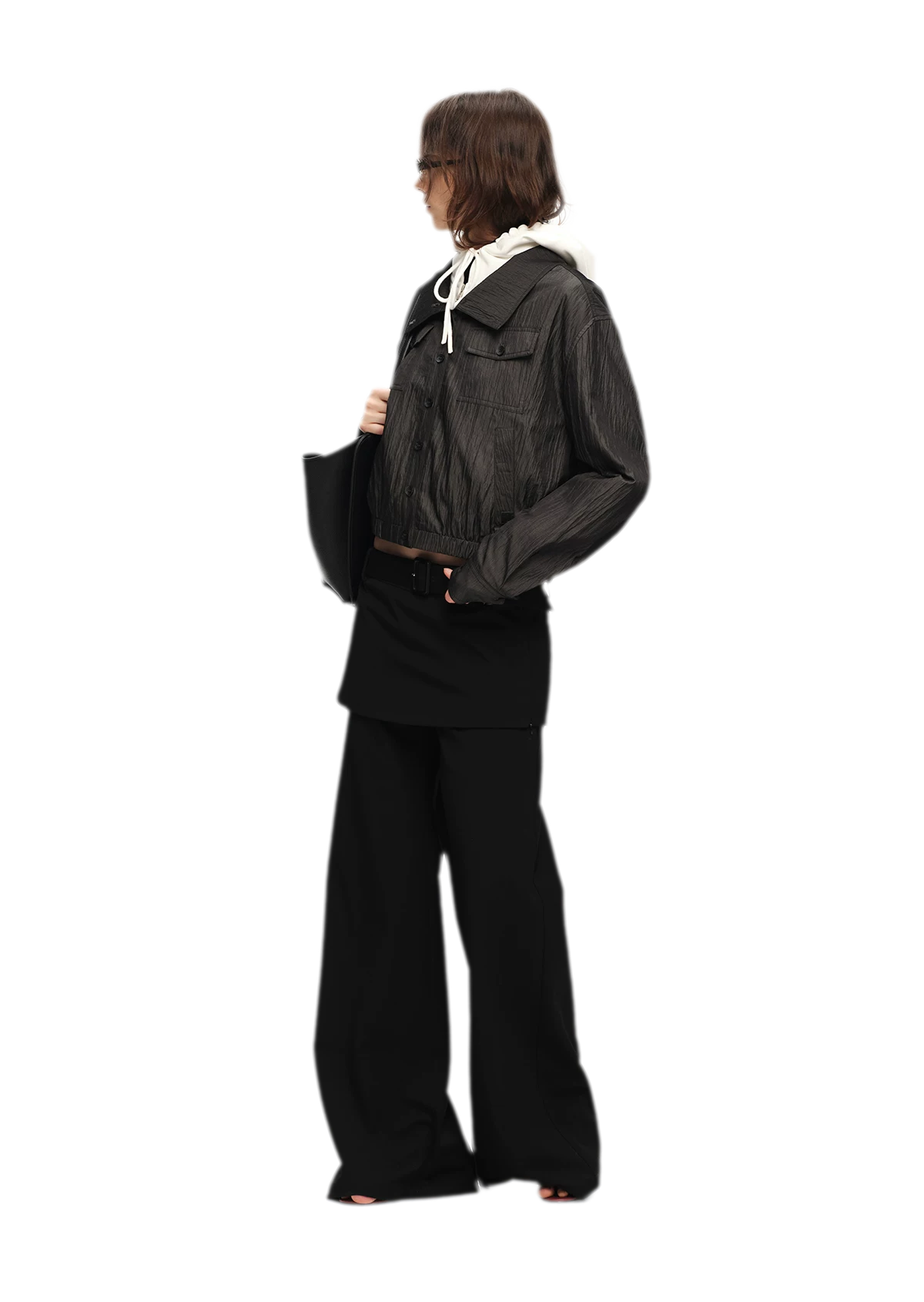 Lightweight High-Collar Cropped Jacket