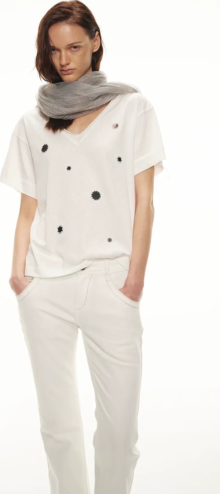 Relaxed Stylish V-Neck Short Sleeve T-Shirt