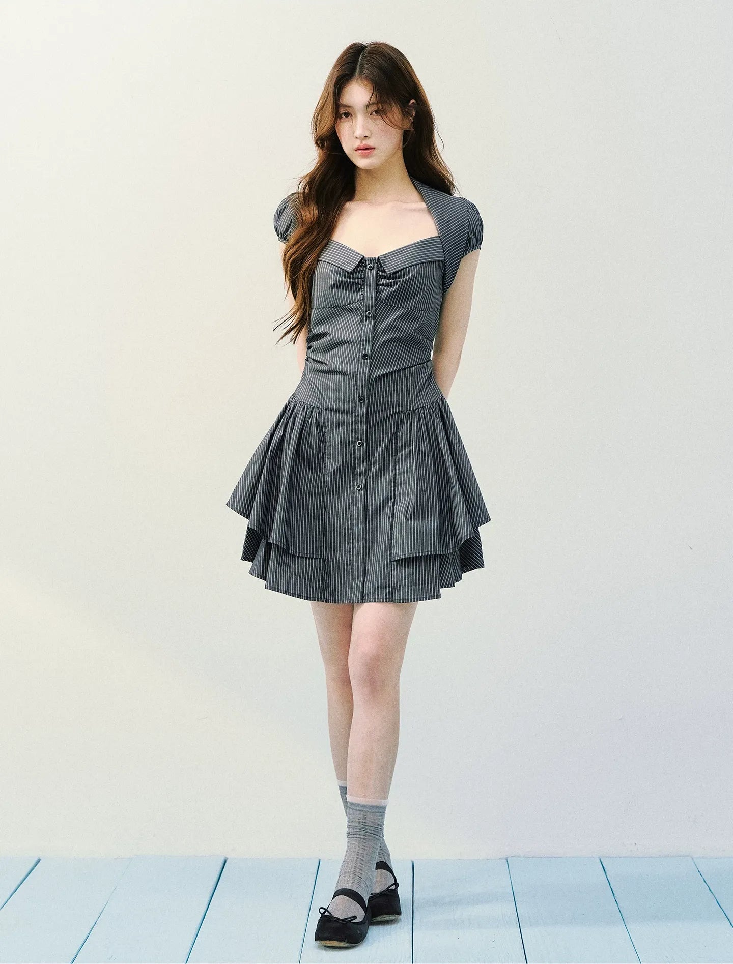 Vintage Striped Shirt Dress