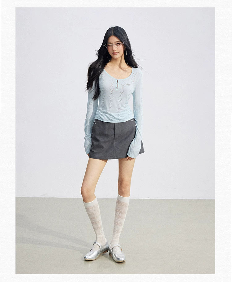 Ice Silk Hollow Knit Top