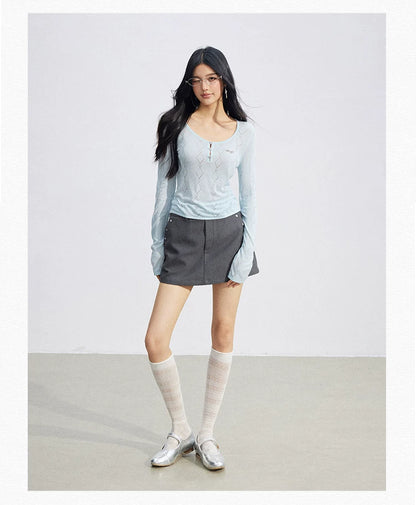 Ice Silk Hollow Knit Top