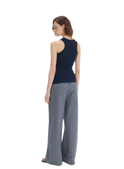 Ribbed Slim-Fit Henley Tank