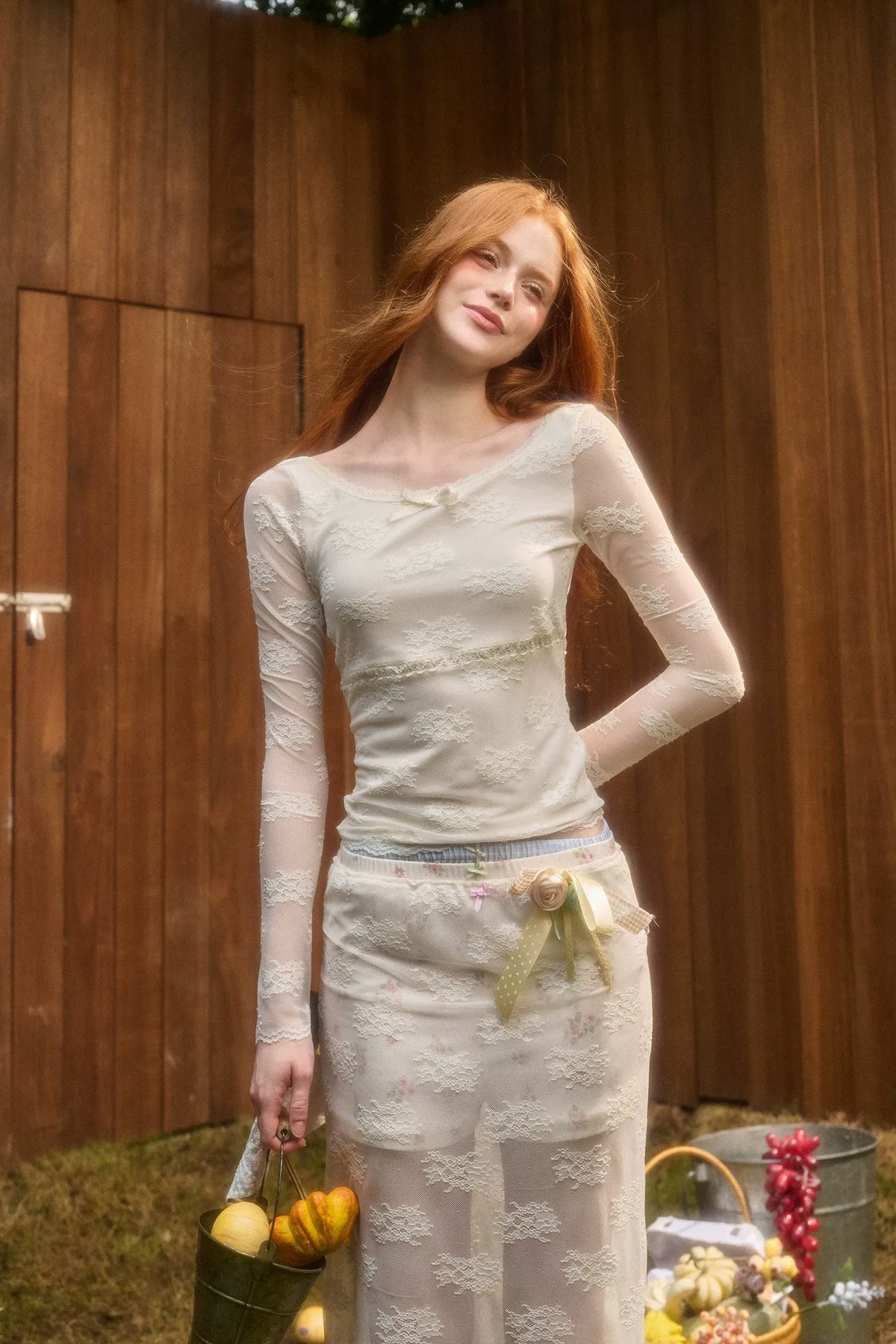 Stretch Lace Layered Skirt Set