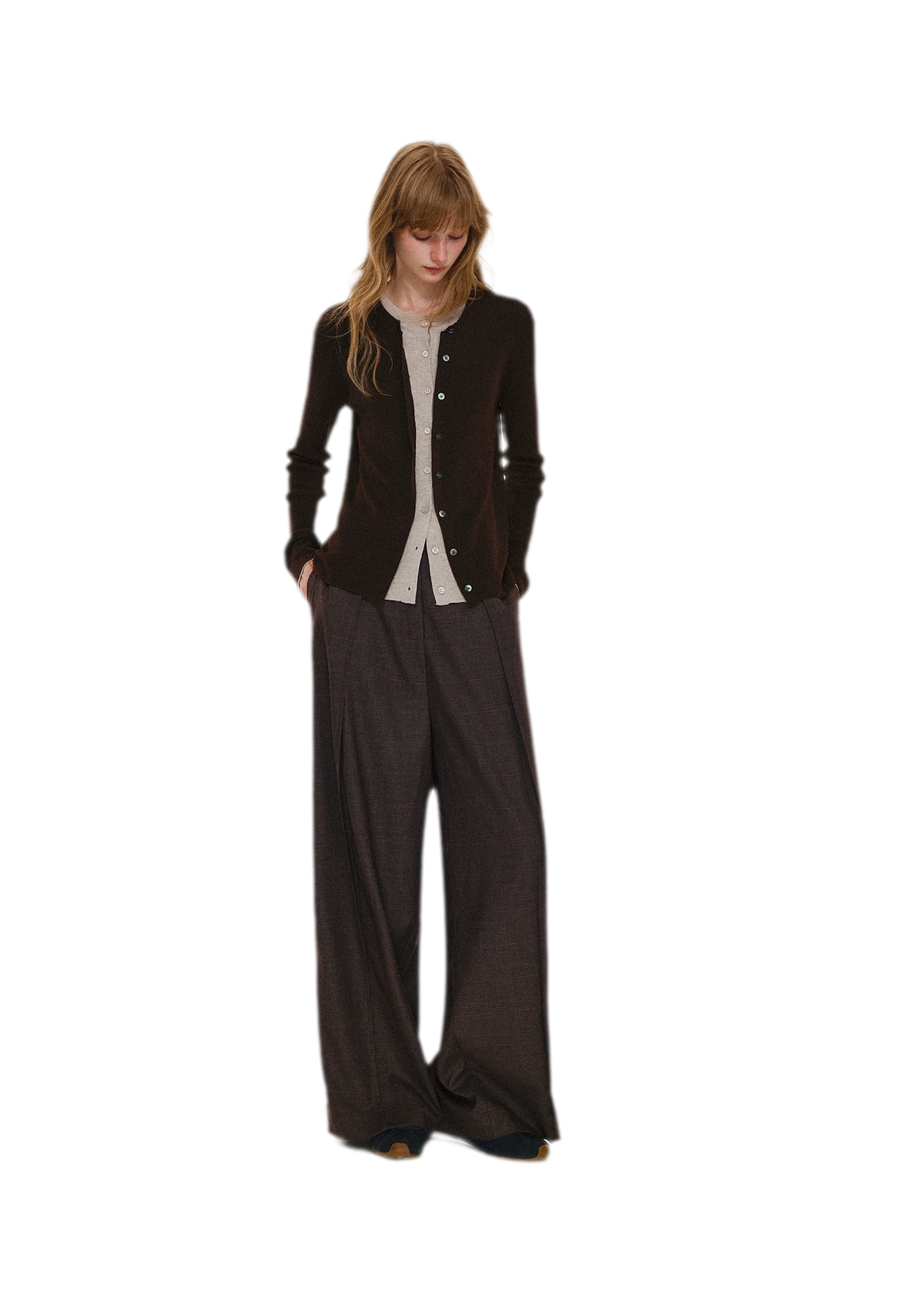 Fine Knit Contrast Cardigan