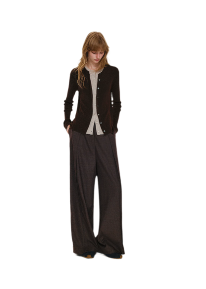 Fine Knit Contrast Cardigan