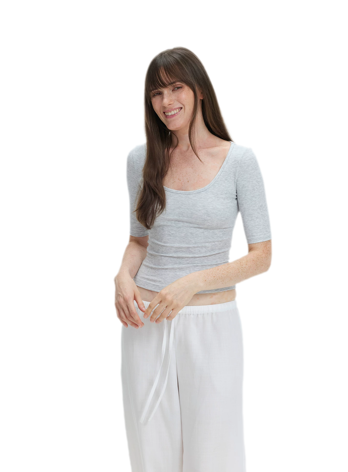 Soft U-Neck Slim-Fit T-Shirt