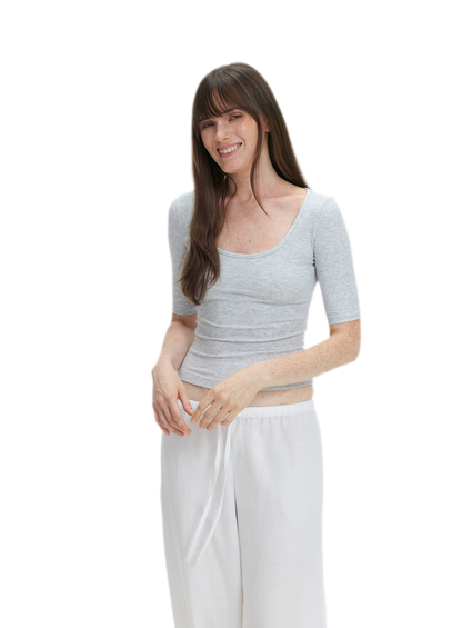 Soft U-Neck Slim-Fit T-Shirt