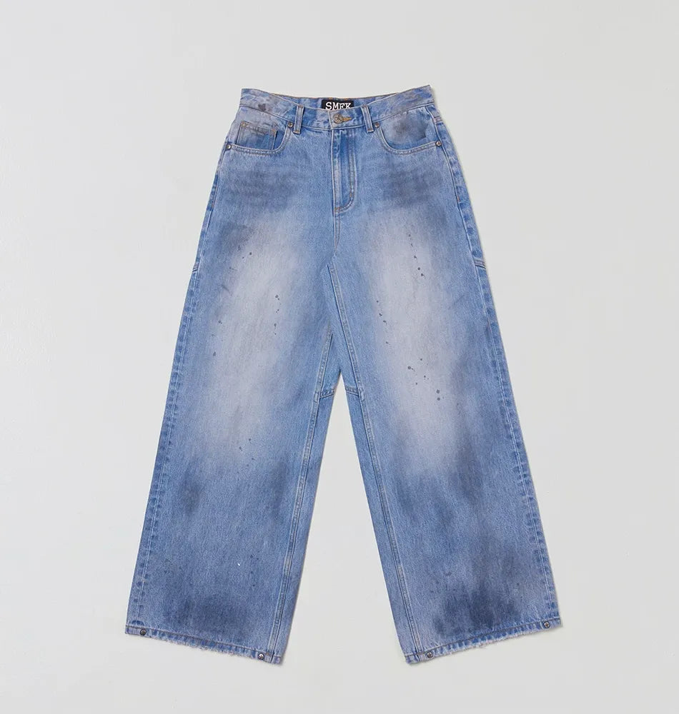 Cross Statue Desert Wide-Leg Jeans