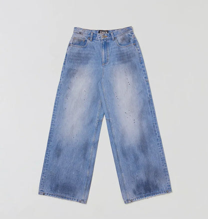 Cross Statue Desert Wide-Leg Jeans