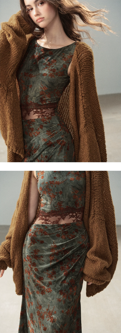 Cardigan aperto in maglia grossa