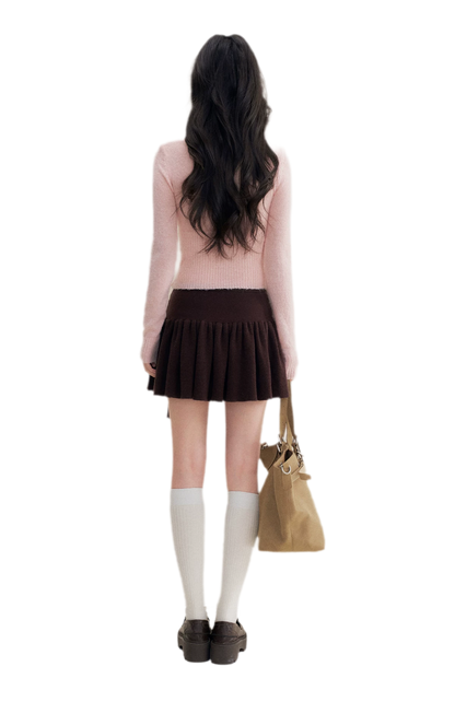 Brushed Contrast V-Neck Sweater