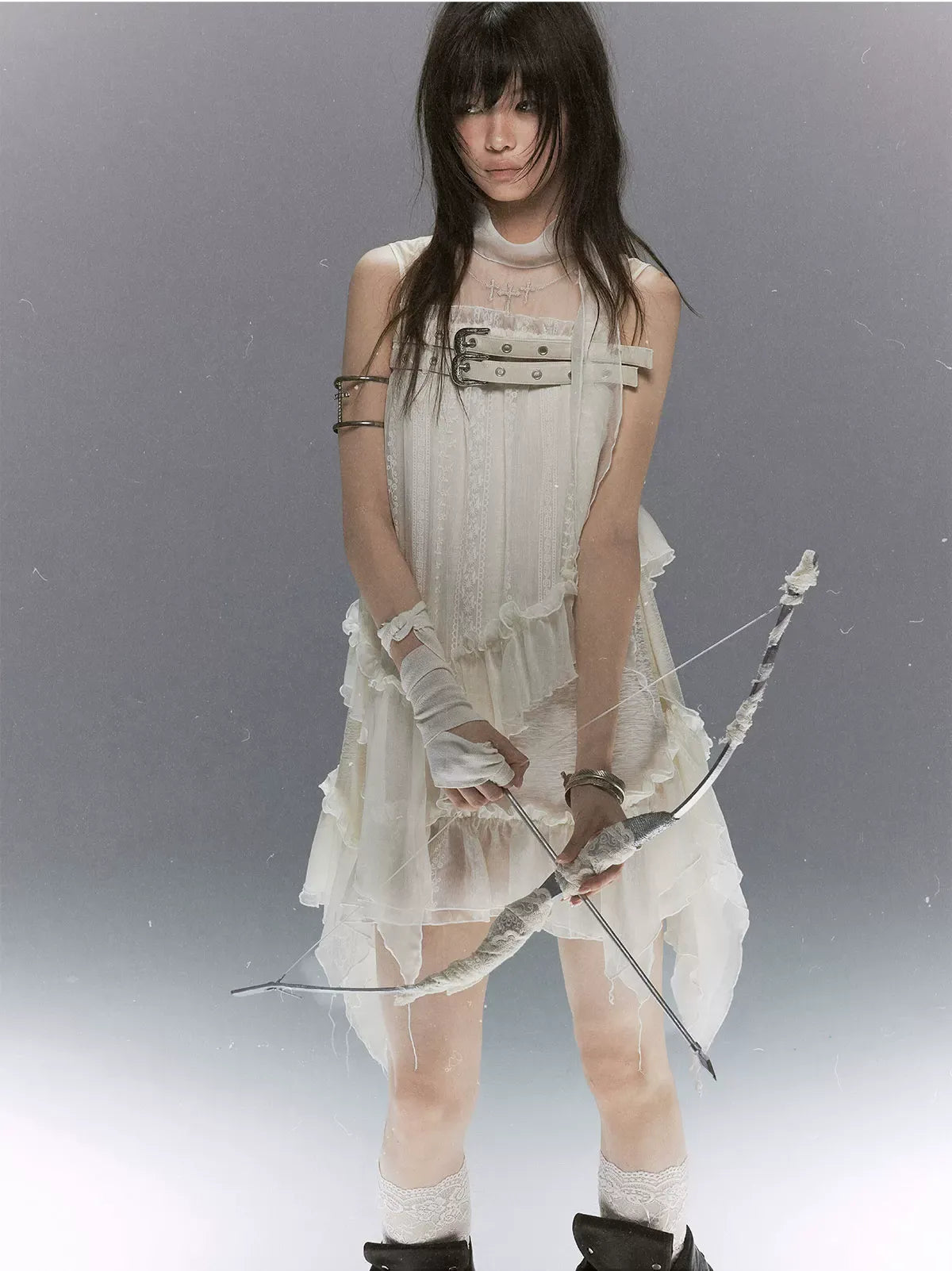 Lace Armor Mesh Dress