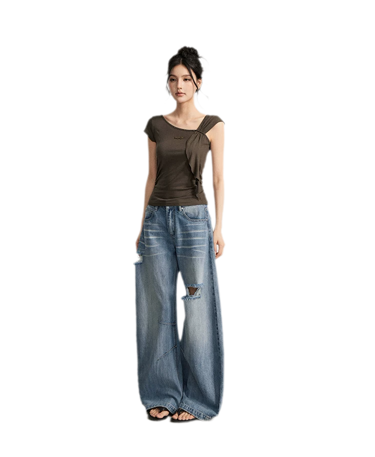 Draped Asymmetric Tee