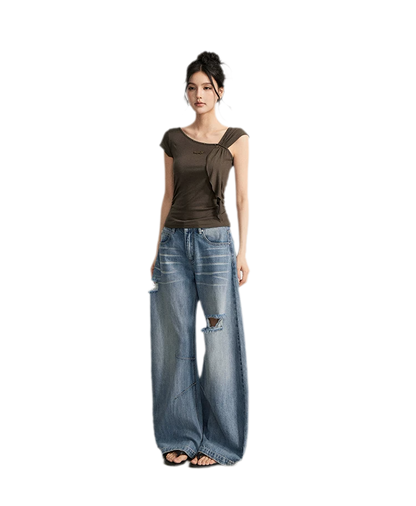 Draped Asymmetric Tee