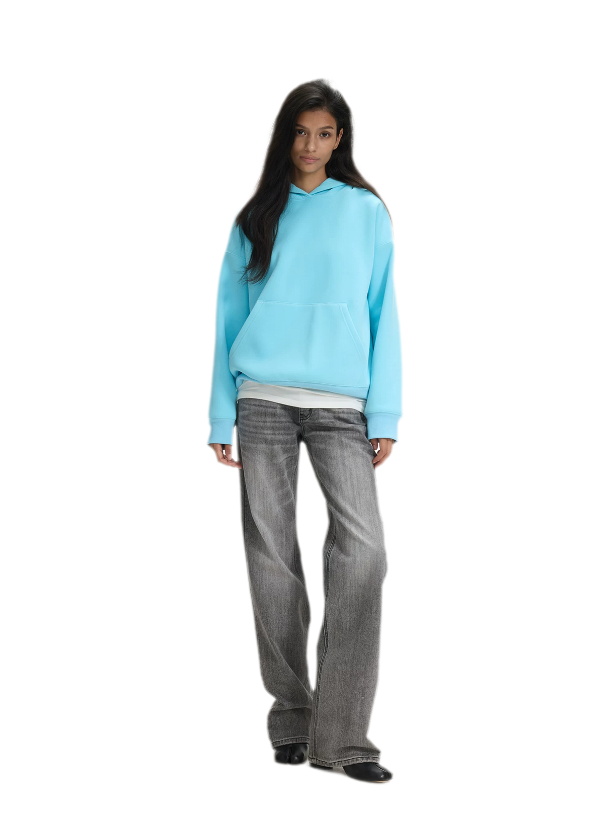 Brushed Hooded Cropped Sweatshirt