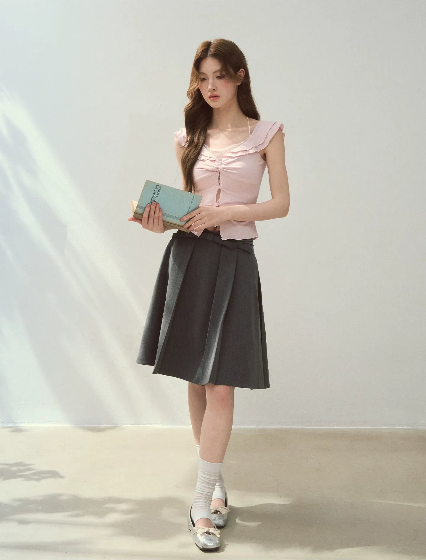 Ruffle Knot Fitted Top