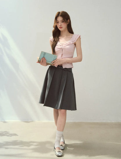 Ruffle Knot Fitted Top