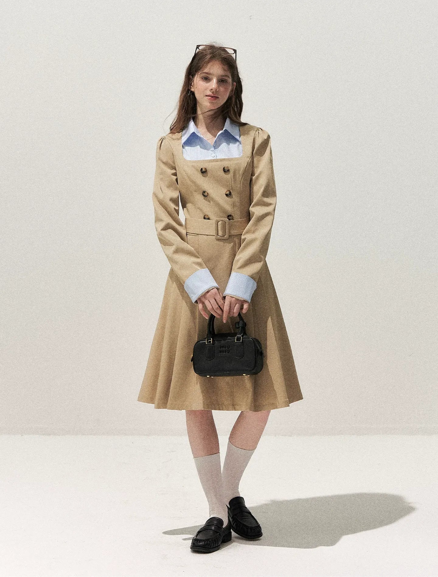 Vintage Trench Collar Dress