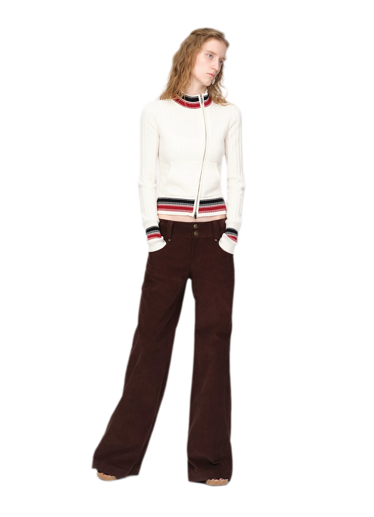 Washed Corduroy Wide-Leg Trousers