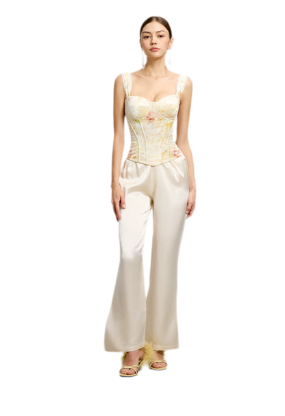 Jacquard Velvet Corset Cami