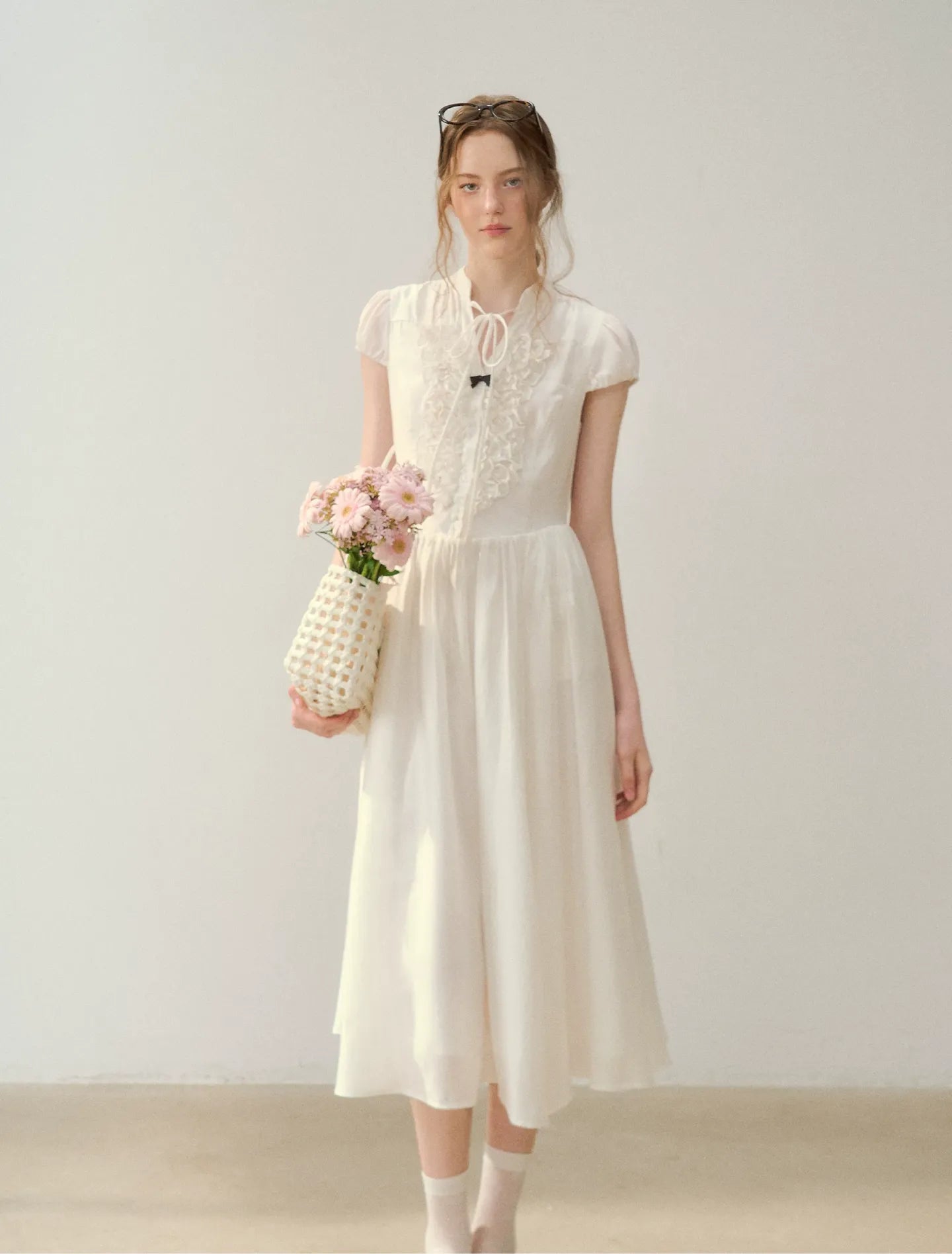 Ruffle V-Neck Maxi Dress