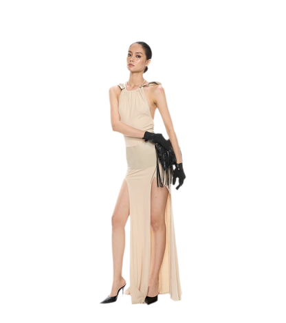Detachable Hood Cutout Dress