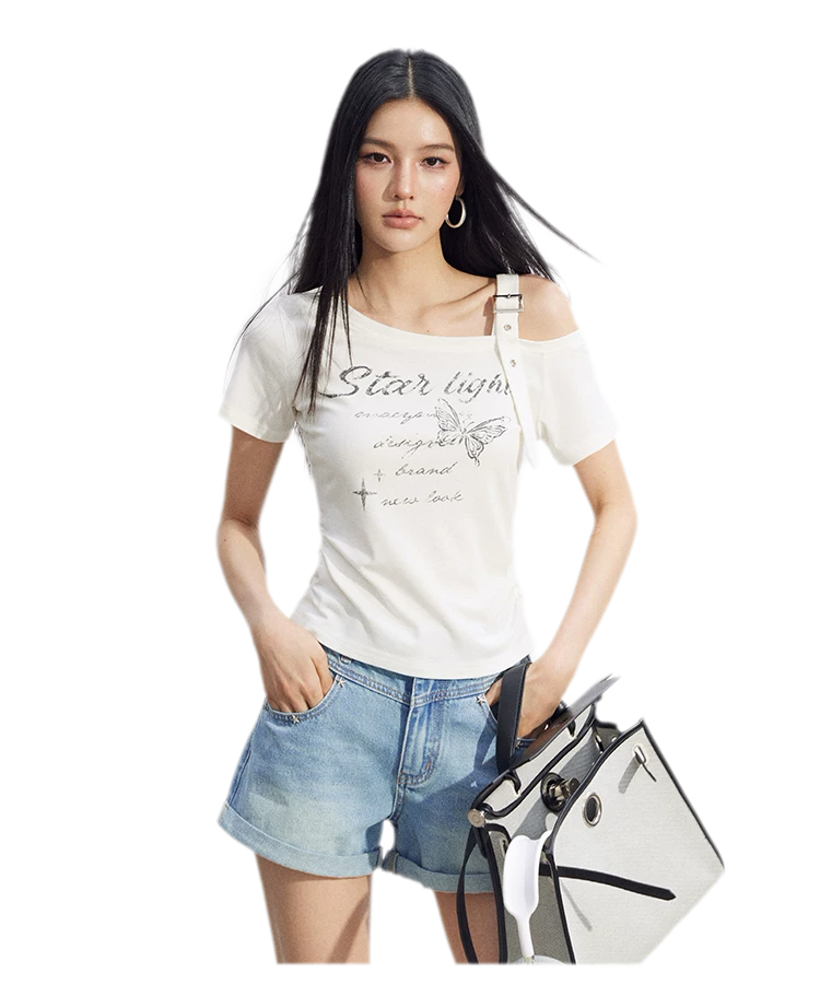 One-Shoulder Butterfly Tee