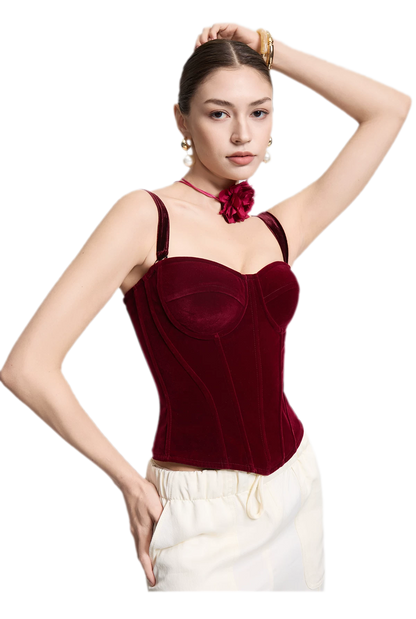 Velvet Boned Corset Top