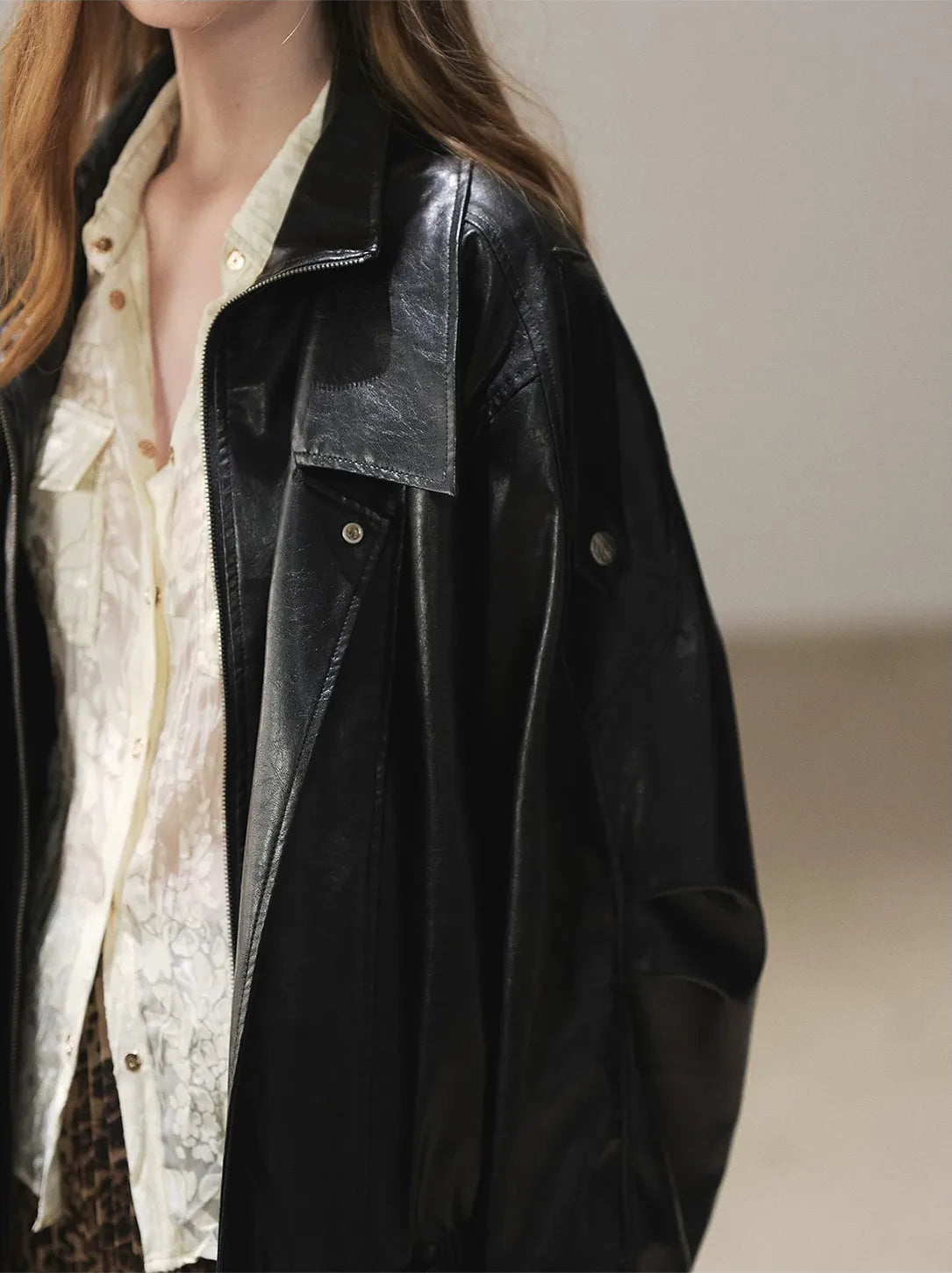 Burnout Jacquard Tailored Chiffon Shirt