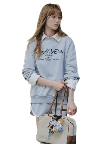 Embroidered Graphic Crewneck Sweatshirt