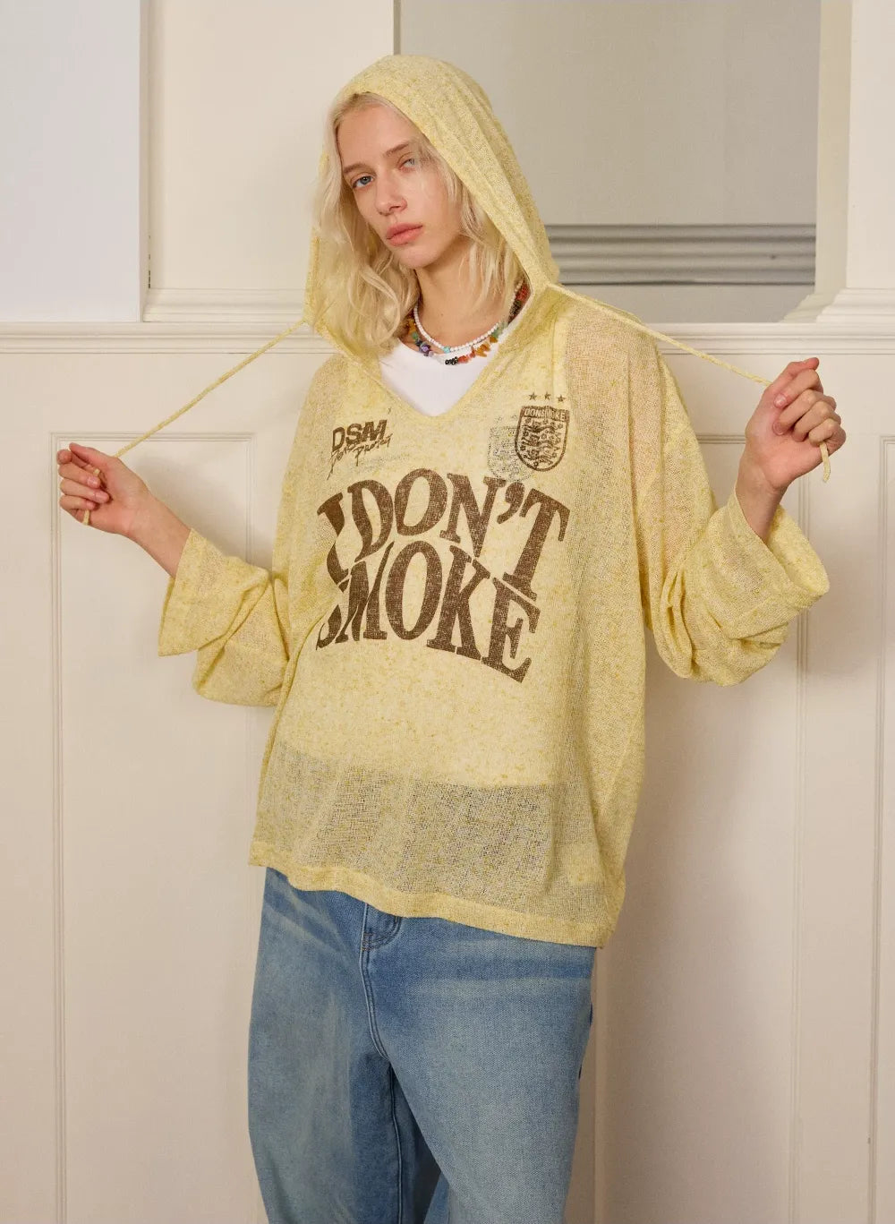 Lightweight Openwork Knit Hoodie