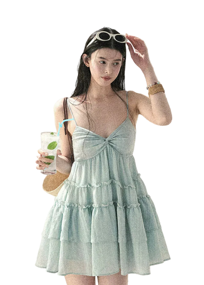 "Mossy Stone Steps" Summer Beach Camisole Dress