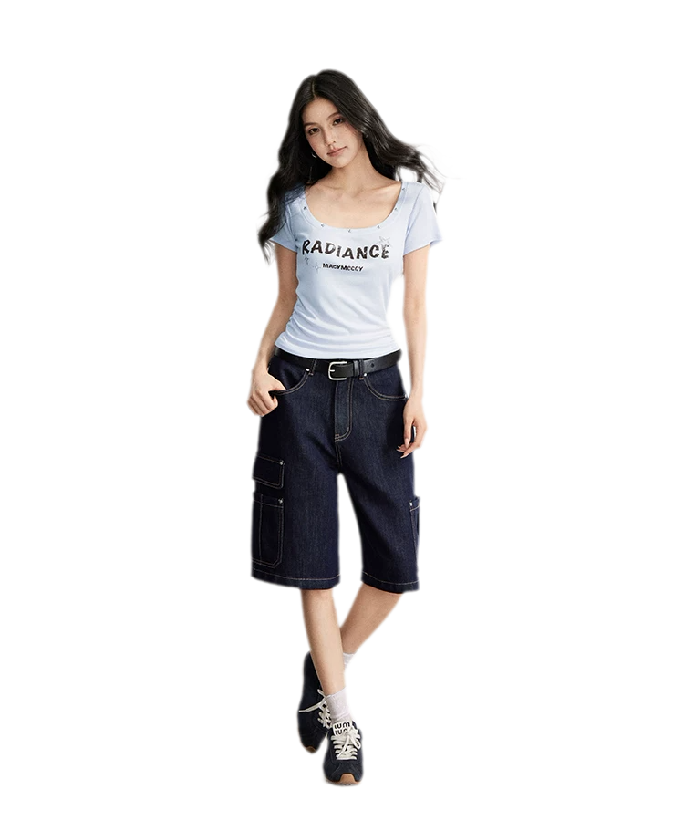 Wide-Leg Cargo Shorts