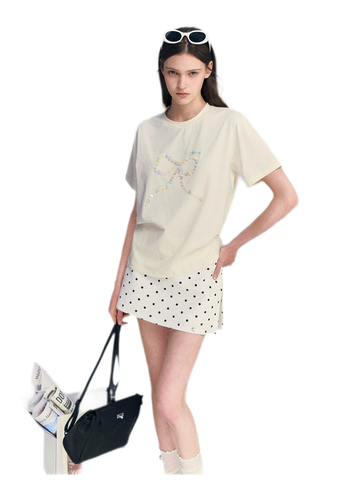 Hand-Sewn Bow T-Shirt